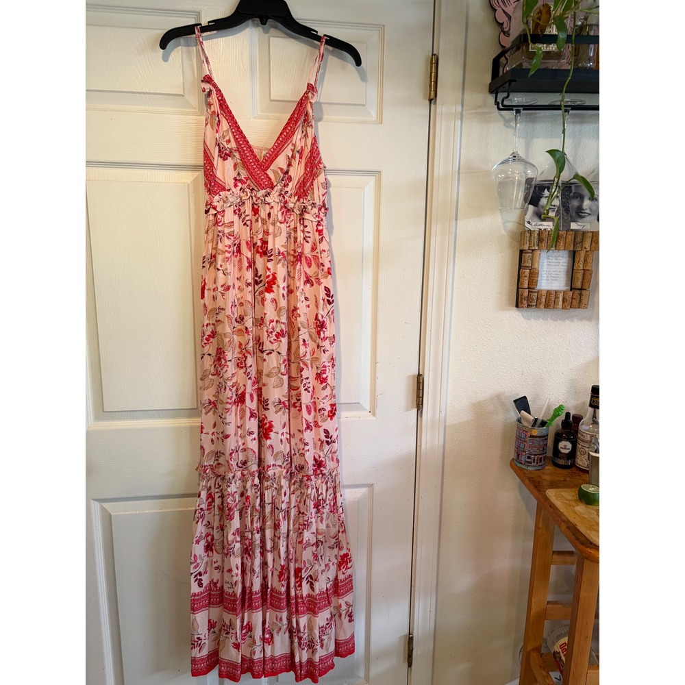 Blue Rain Francesca'sBohemian Romantic Cottagecore Floral Maxi NWT M WS51140-PIN
